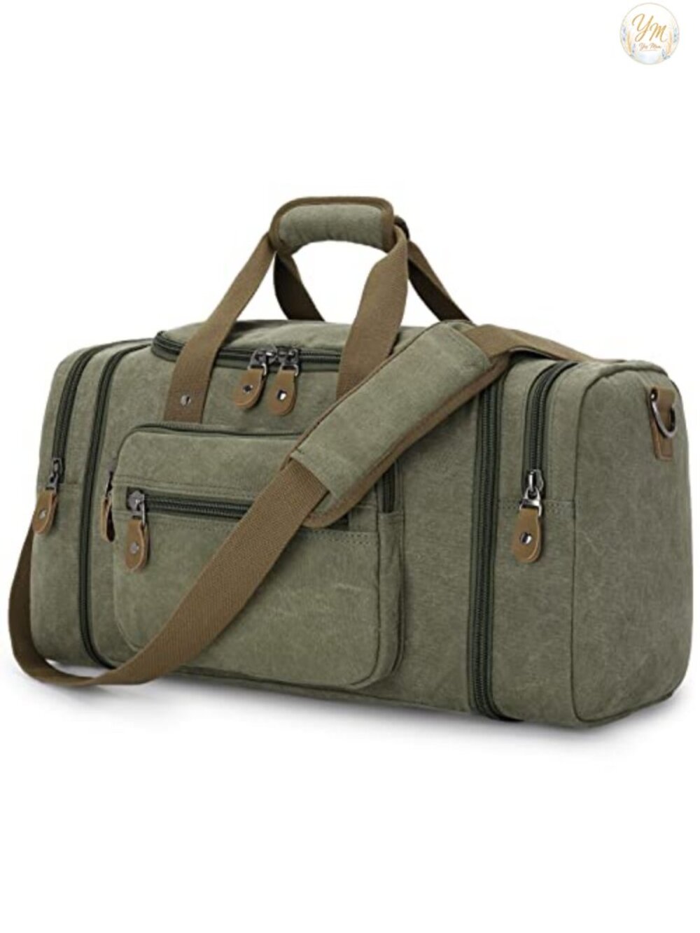 Canvas Duffel Bag Expandable 60L Travel Weekender Carry-On